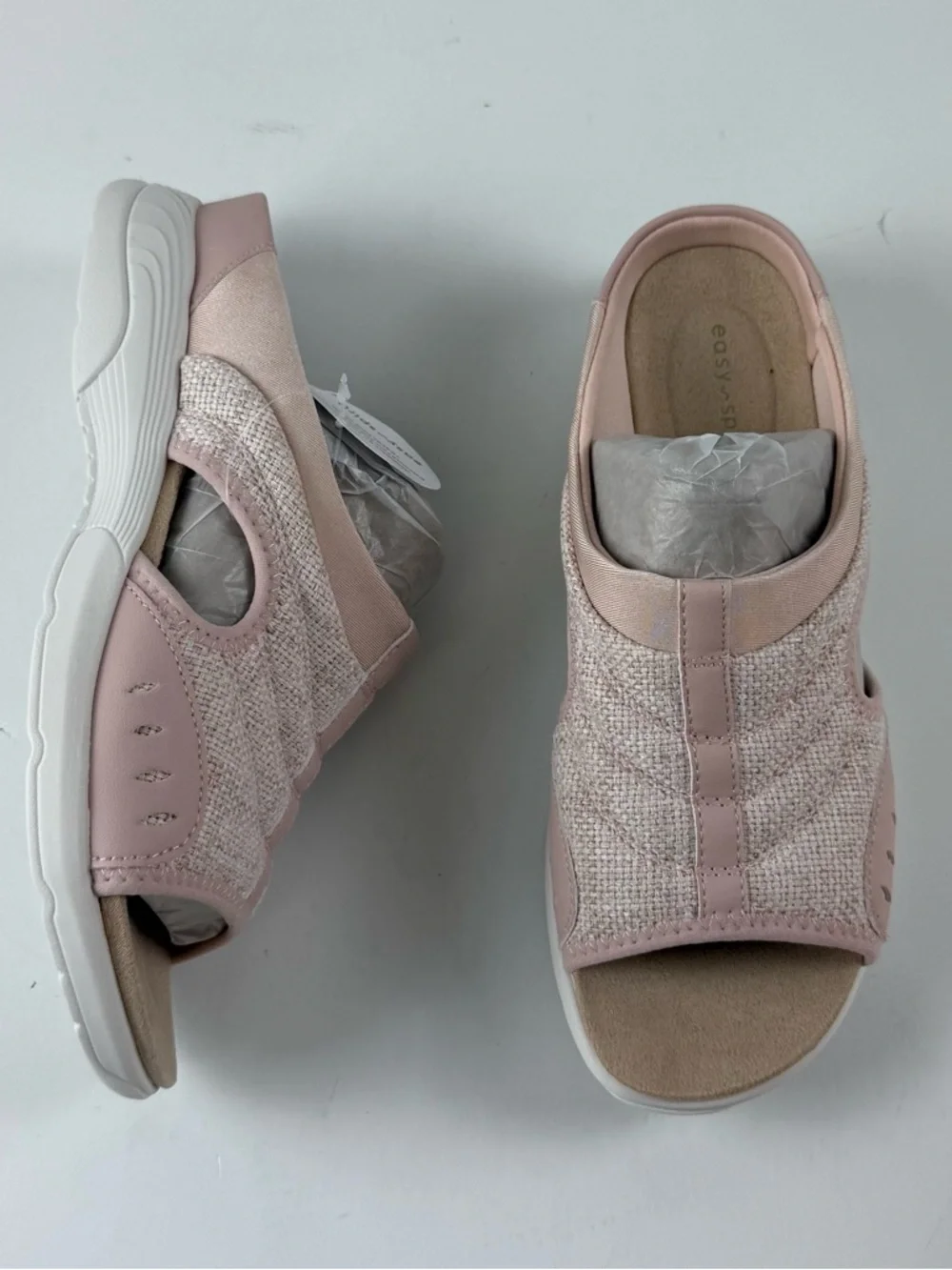Easy Spirit Traciee Lightweight Flat Easy On Sandals Womens 9M Light Pink NWT